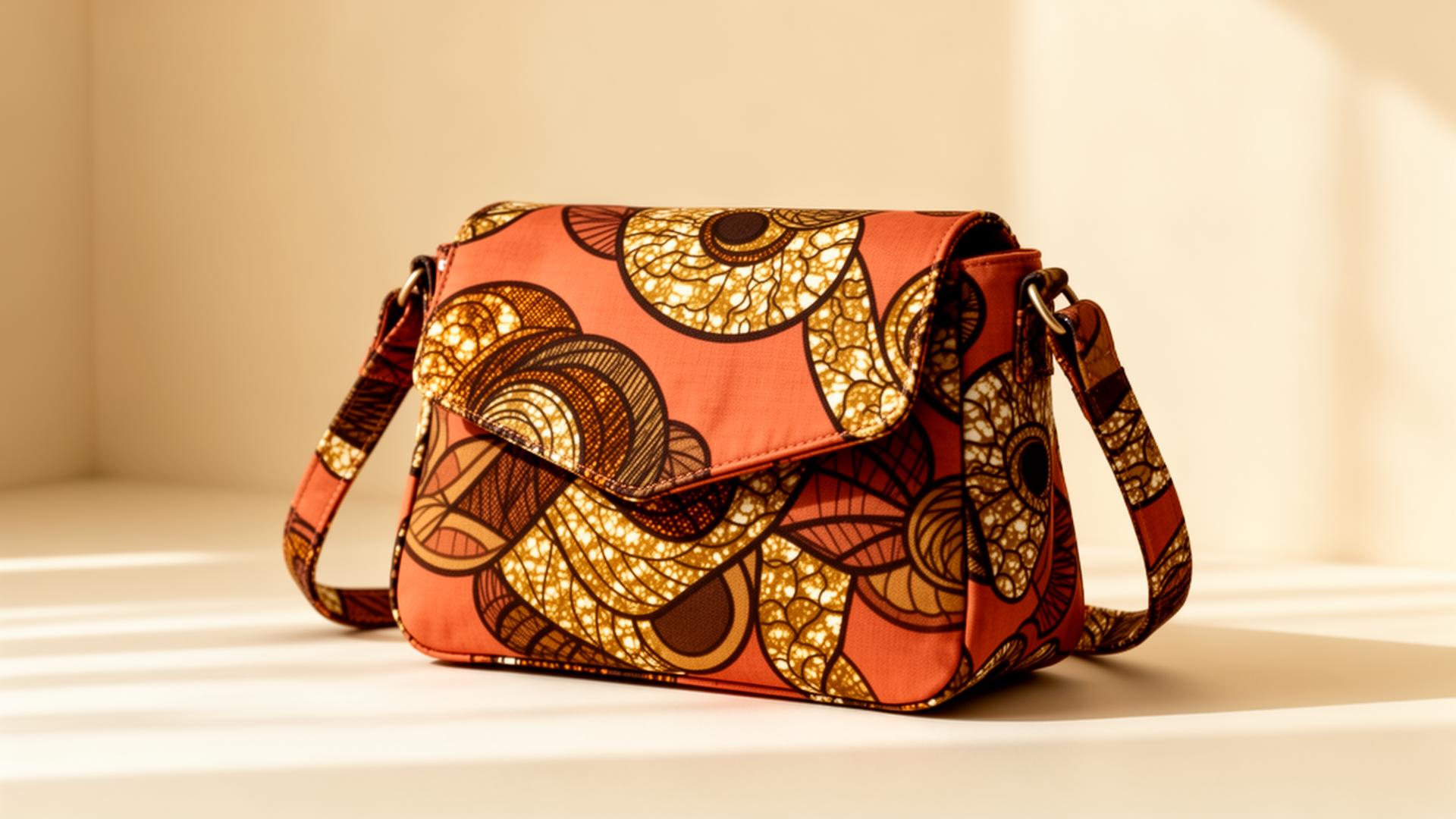 Handmade African print crossbody bag